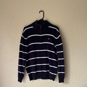 Men's Black and White Striped Sweater
